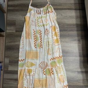 Tropical Print Midi Dress